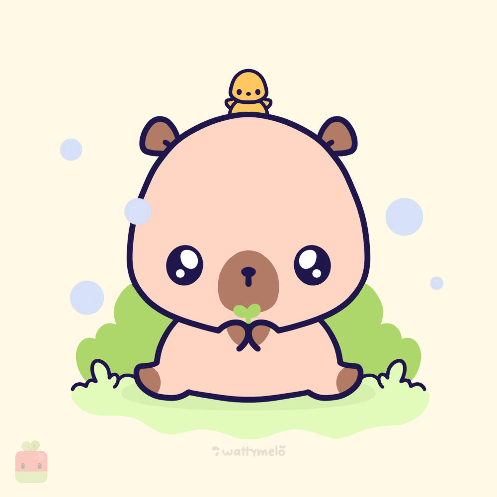 8. Base Color ∙ Use a warm brown as the base color. Use a darker brown for the ears, limbs, and nose area. Use different shades of green to build the foreground and background and a light shade of blue for the bubbles.