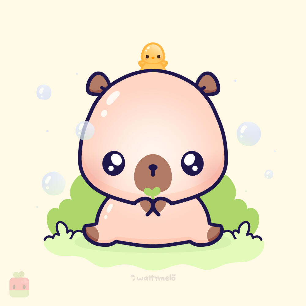 11. Ducky Time! ∙ Color the ducky’s linework and add shading to make it pop, while keeping the capybara the main subject. Use a lighter yellow for contrast, and feel free to experiment with colors as you go!
