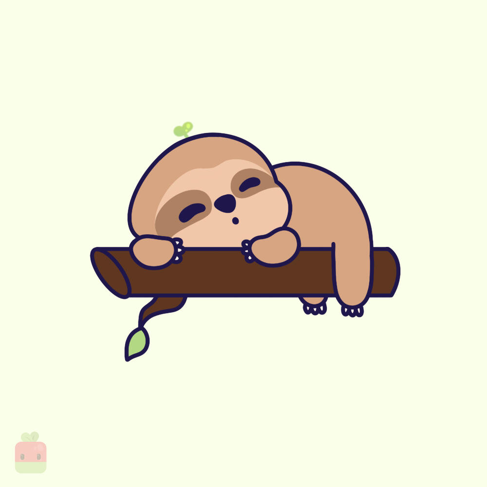 8. Base Color ∙ Use a warm light brown as the base color. Add a soft, light beige to highlight the face shape, and a darker brown for its two eye markings. Feel free to include any signature details to give your sloth extra charm!