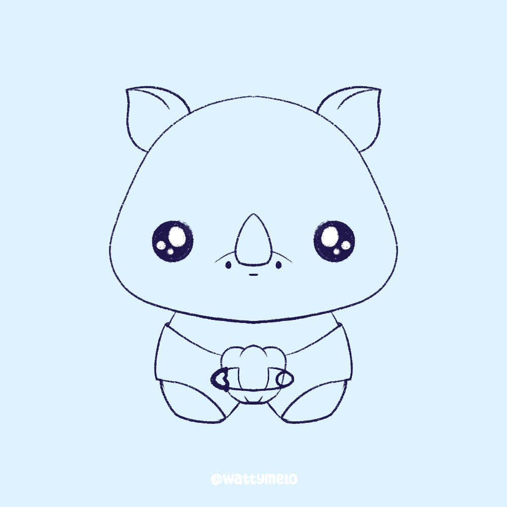 8. Draw the Pin ∙ Add the pin to give the diaper a bit more details.